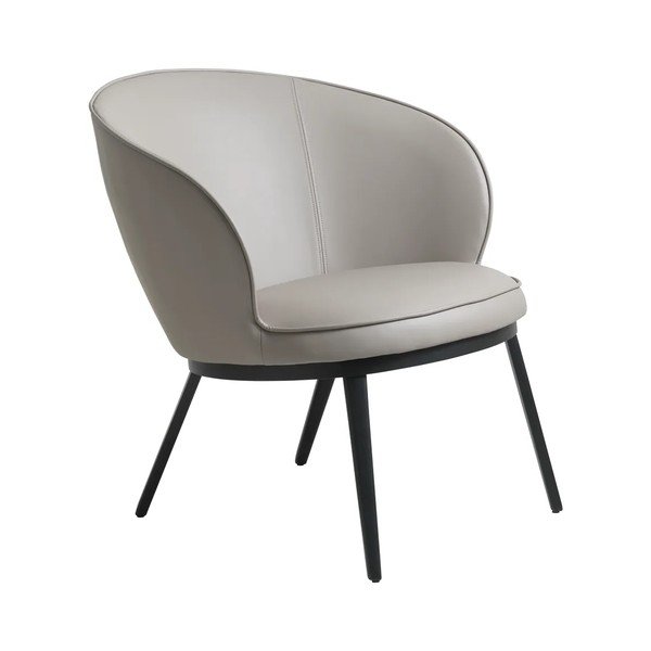 Siva/bež fotelja od imitacije kože Gain – Unique Furniture