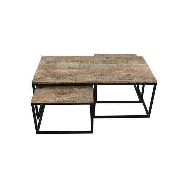 Set od 3 stolića od mangovog drveta HSM kolekcija Salon-image-1