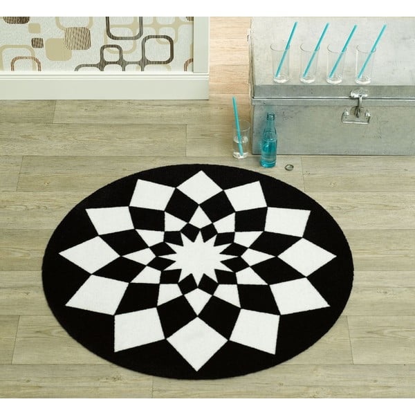 Deko tepih - crna geometrija, 100 cm-image-1