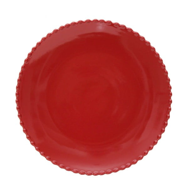 Rubinskocrveni zemljani tanjur Costa Nova Pearl, ⌀ 28 cm
