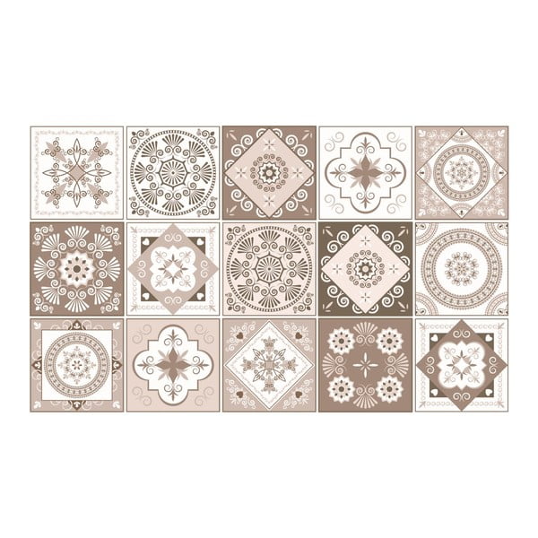 Set od 15 ukrasnih naljepnica za zid Ambiance Ezeiza, 15 x 15 cm-image-2