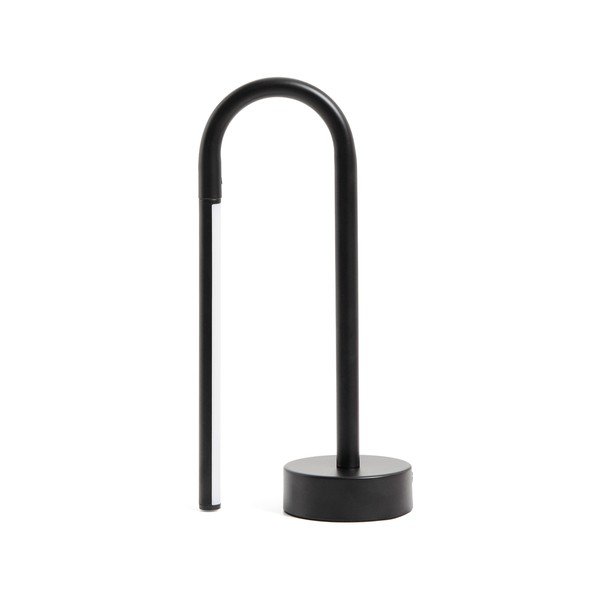 Crna metalna LED stolna lampa (visina 30 cm) Bow – Kave Home