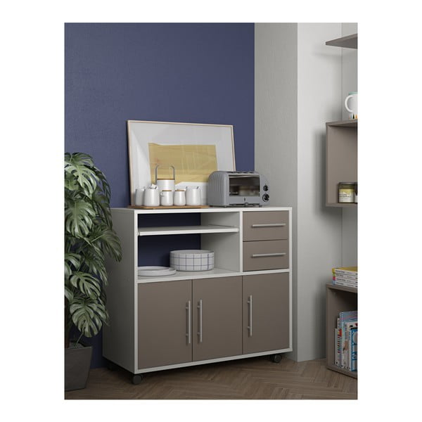 Sivi prostor za pohranu mobilne kuhinje s policama TemaHome Marius-image-4