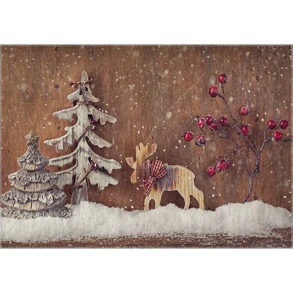 Tepih Vitaus Christmas Period Rustic Deer, 50 x 80 cm