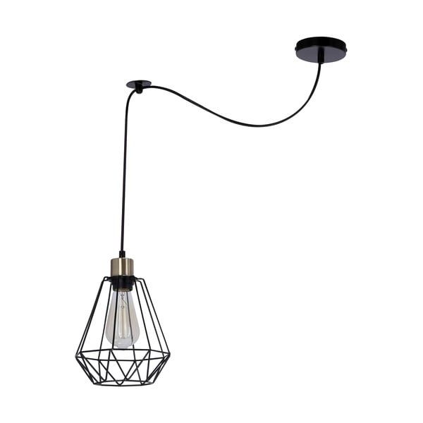 Crna metalna viseća lampa 100x19 cm Primo - Candellux Lighting