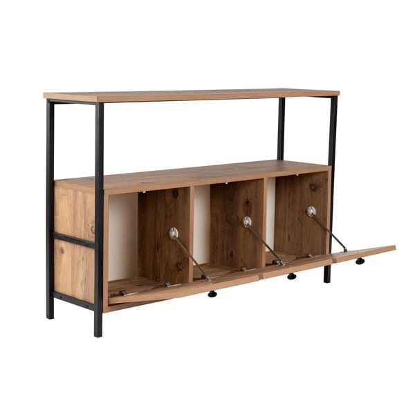 Pomoćni stol u dekoru bora u prirodnoj boji 29,5x120 cm Solace – Kalune Design-image-3