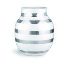 Bijela vaza od kamenine s detaljima u srebrnoj boji Kähler Design Omaggio, visina 20 cm