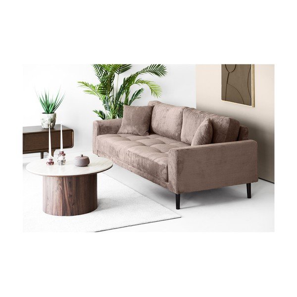 Smeđa sofa od samta 210 cm Lido – House Nordic-image-1