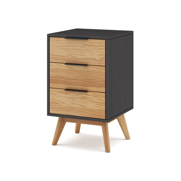 Noćni ormarić od masivnog bora u prirodnoj boji Lavis – Marckeric-image-3