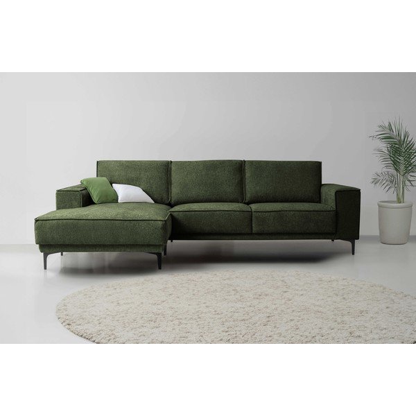 Zelena kutna garnitura od šenila (s lijevim kutom/s ležaljkom) Copenhagen – Scandic-image-1