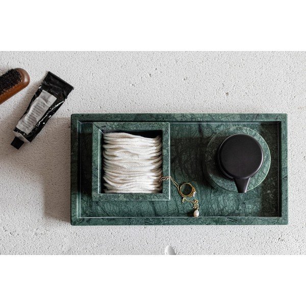 Tamno zeleni mramoran kupaonski organizator za pamučne vatice Marble – Mette Ditmer Denmark-image-1