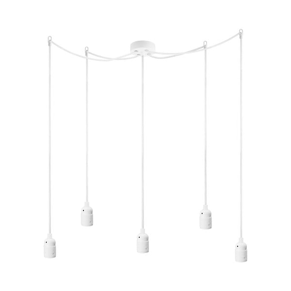 Petodijelna bijela viseća lampa Bulb Basic Uno