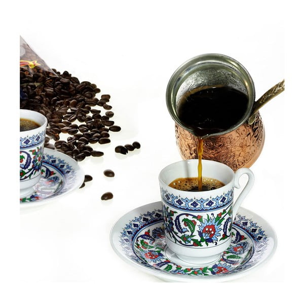 Set od 6 porculanskih šalica i tanjurića Kutahya Ornament 50 ml-image-2