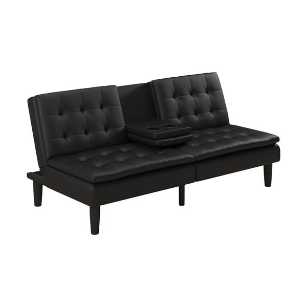 Crna sklopiva sofa od imitacije kože 191 cm Maine – Støraa-image-1