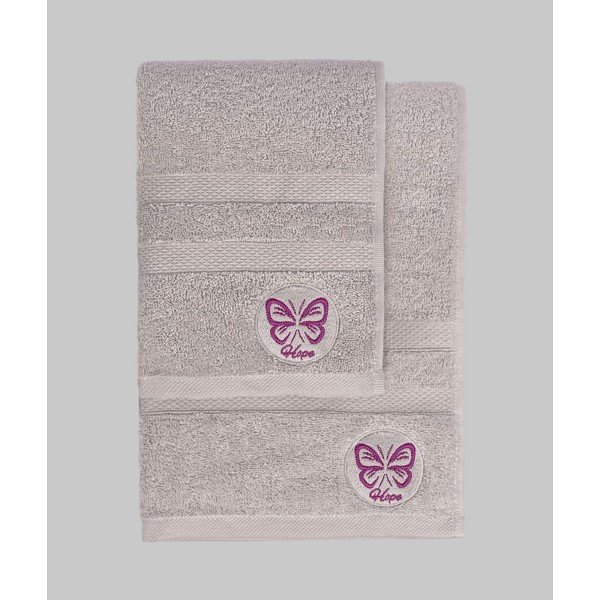 Sivi pamučni set ručnika 2 kom od frotira Hope – Foutastic-image-3