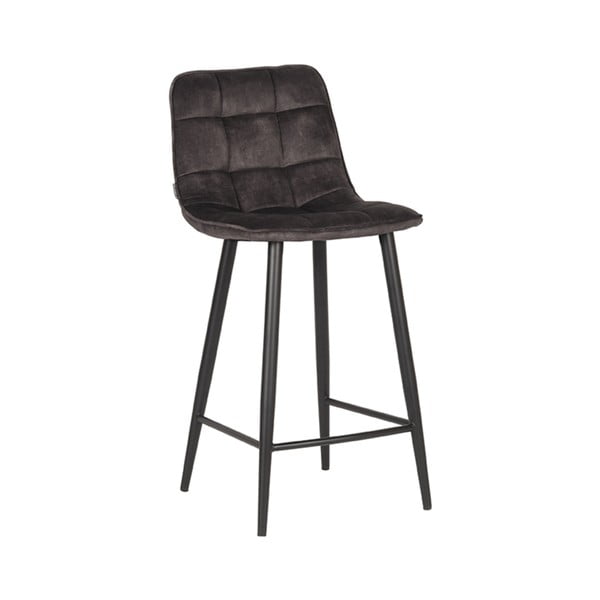 Antracitno sive baršunaste barske stolice u setu 2 kom 94 cm Jelt – LABEL51