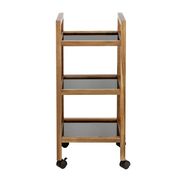 Crna/u prirodnoj boji kupaonska polica od masivnog bagrema 35x76,5 cm Fondi – Wenko-image-4