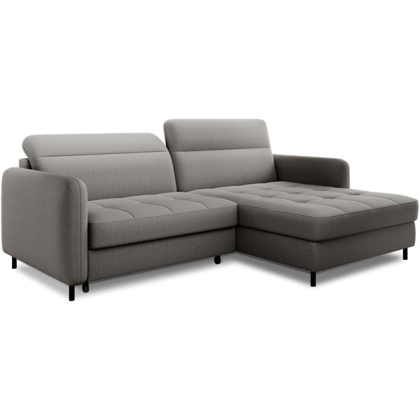 Siva baršunasti sklopiva/s prostorom za odlaganje kutna garnitura (s desnim kutom/s ležaljkom) Gomsi – ELTAP-image-2