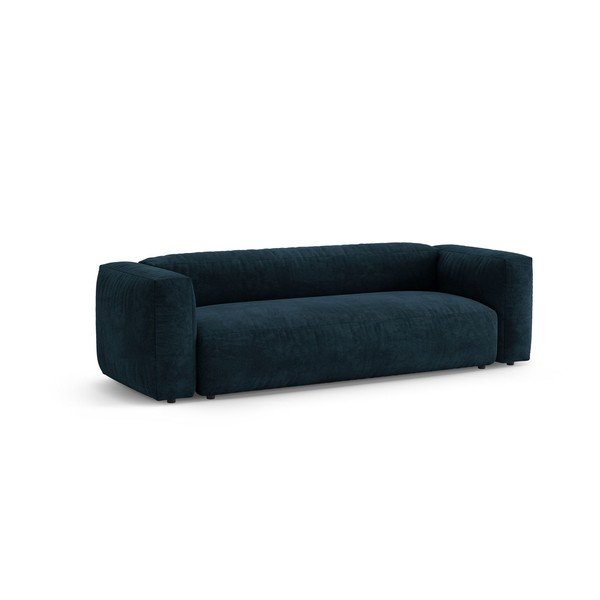 Tamno plava baršunasti sklopiva sofa 264 cm – Micadoni -image-3