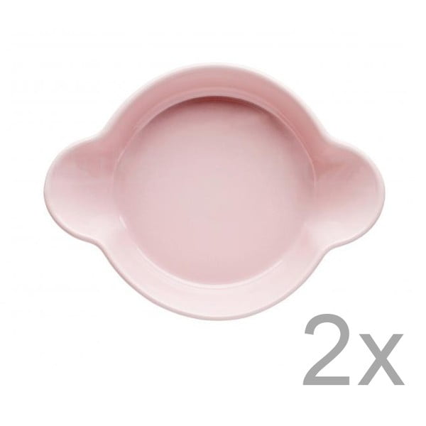 Set od 2 ružičaste porculanske zdjele Sagaform Piccadilly Caroline, 13 x 17,5 cm