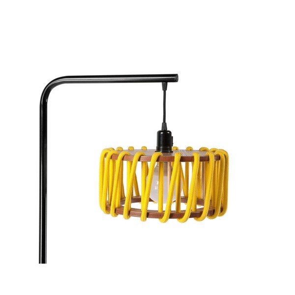Podna lampa s crnom konstrukcijom i malim žutim zaslonom EMKO Macaron-image-2