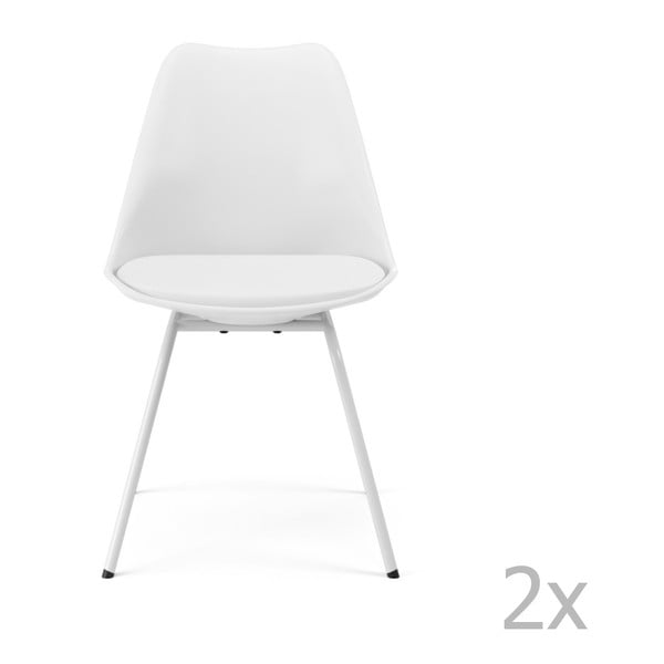 Set od 2 bijele blagovaonske stolice Tenzo Gina Triangle