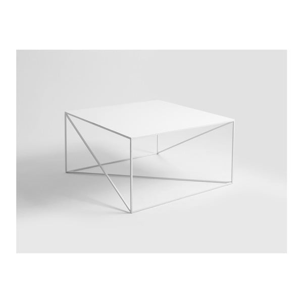 Bijeli stolić za kavu CustomForm Memo, 100 x 100 cm-image-1