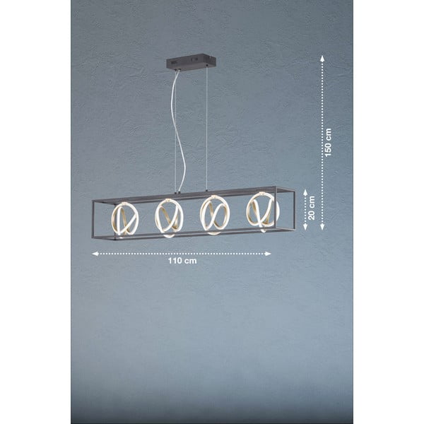 Crna LED viseća svjetiljka s mogućnosti zatamnjivanja Gisi – Fischer & Honsel-image-2