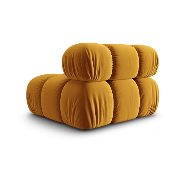 Žuta  baršunasta modularna sjedeća garnitura () Bellis – Micadoni Home-image-4