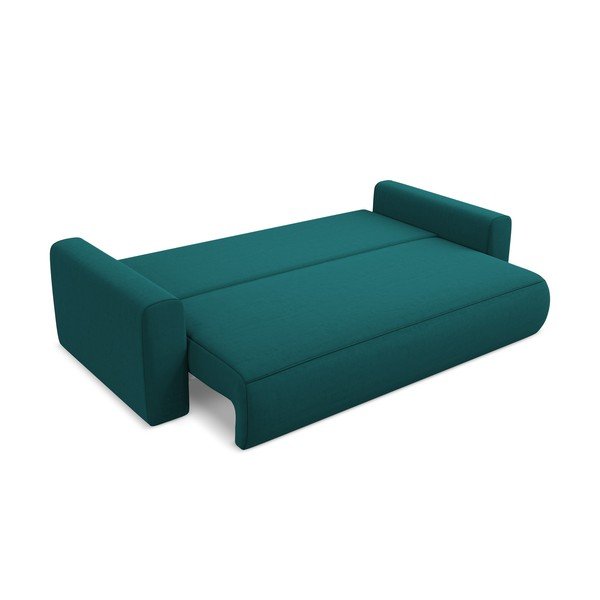 Tirkizna baršunasti sklopiva/s prostorom za odlaganje sofa 238 cm Kapua – Makamii-image-3