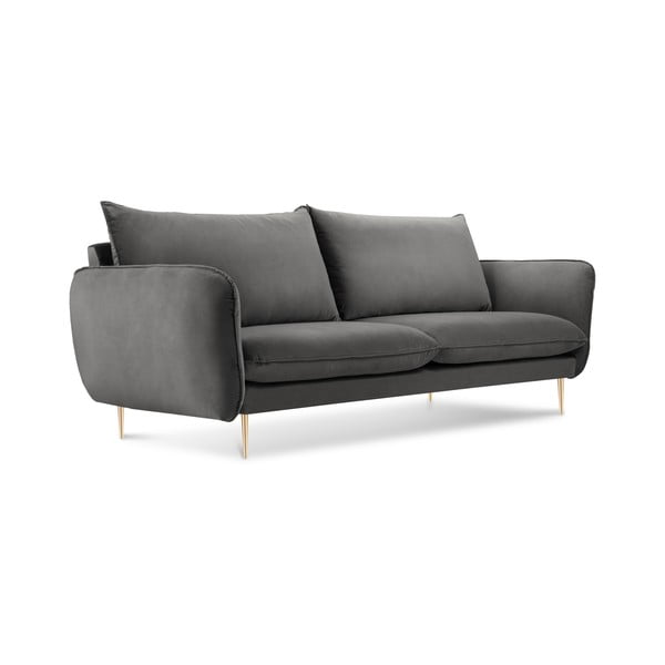 Tamno siva baršunasta sofa Cosmopolitan Design Florence, 160 cm
