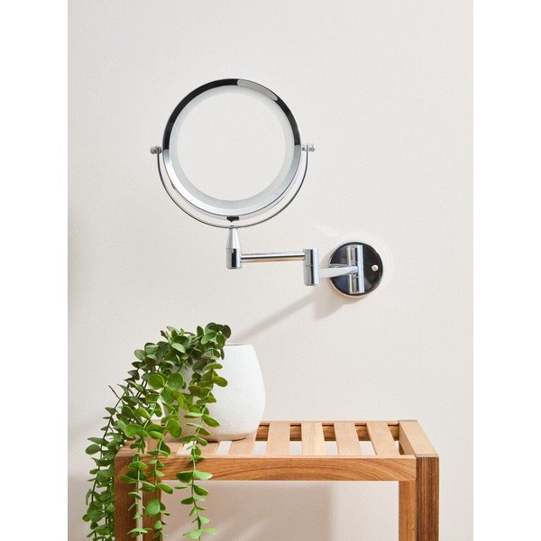Kozmetičko ogledalo s osvjetljenjem/povećavajuće (s povećanjem 2x) 18x29 cm Cassini – Premier Housewares-image-1