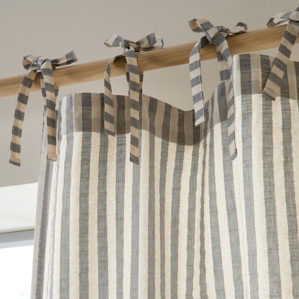 Siva zavjesa 140x183 cm Zanzibar Woven Stripe – Pineapple Elephant-image-2