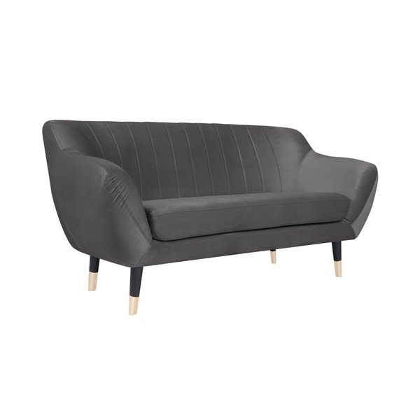Siva sofa s crnim nogama Mazzini Sofas Benito, 158 cm-image-2