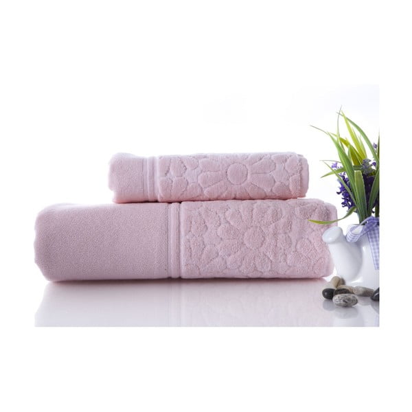 Set od dva Samba Pink ručnika, 70x140 i 50x90 cm