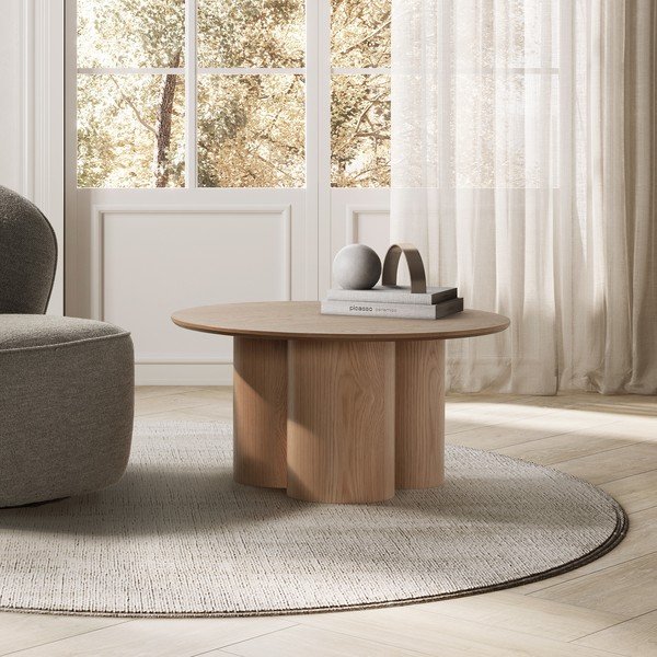 Okrugao stolić za kavu u dekoru hrasta u prirodnoj boji ø 80 cm Lua – MOME-image-2