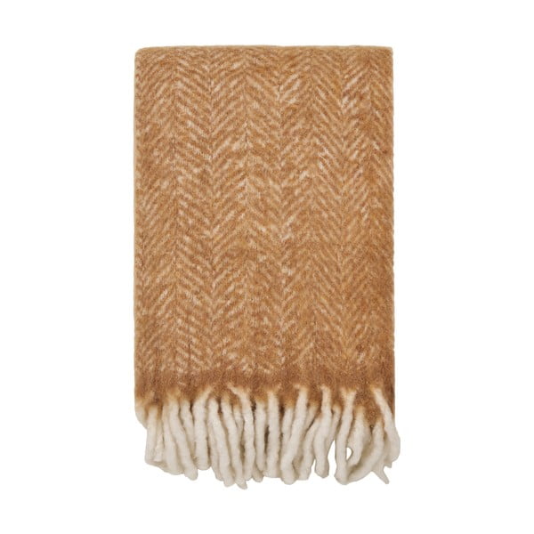 Svjetlo smeđa deka od mješavine vune 130x170 cm Carmel – House Nordic