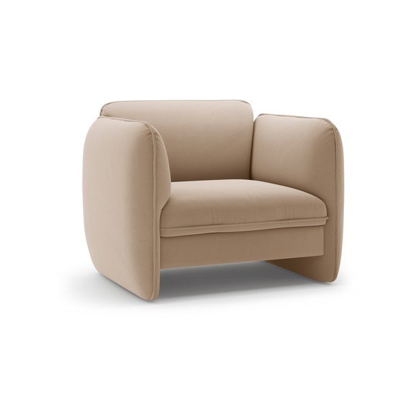 Smeđa baršunasti fotelja Georgia – Micadoni 