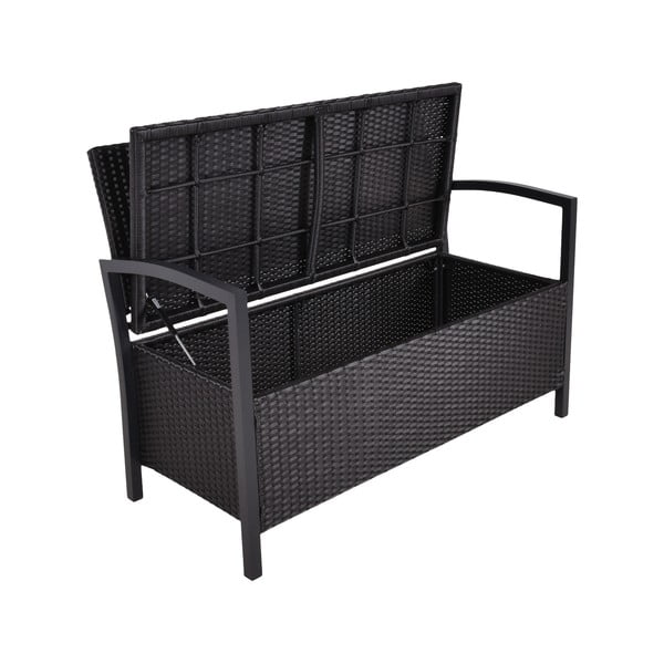 Crna vrtna klupa od umjetnog ratana Ferrara – Garden Pleasure-image-1