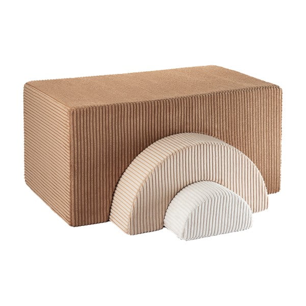 Smeđi set mekanih igrački od pjene od samta 75x49x37 cm Rainbow Montessori – Wigiwama