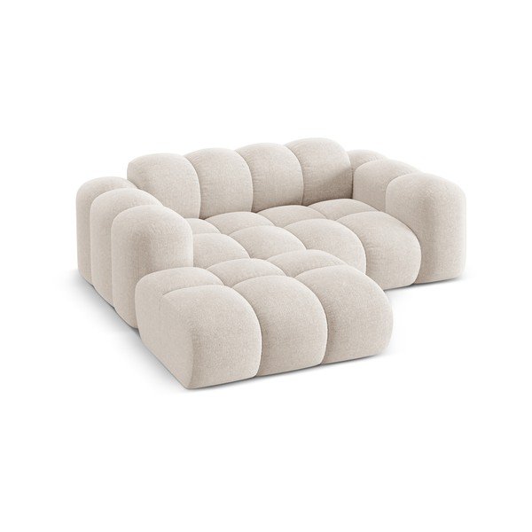 Krem kutna garnitura od šenila (s lijevim kutom/s ležaljkom) Treno – Cosmopolitan Design-image-2