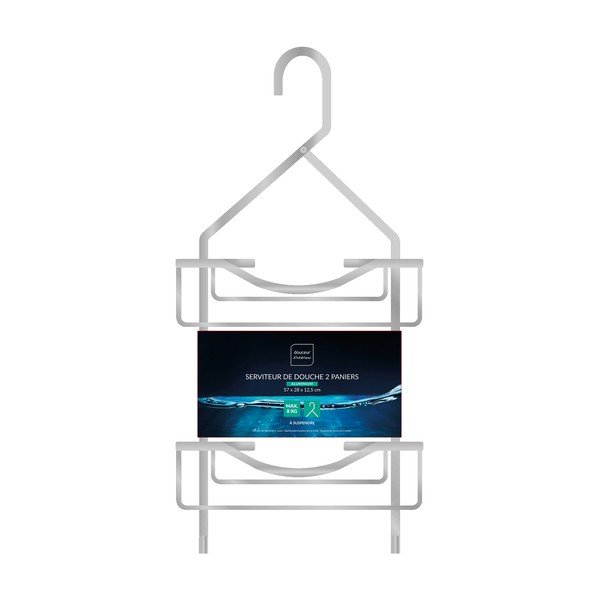 Viseća kupaonska polica aluminijska u sjajno srebrnoj boji Filaire Aluminium – douceur d'intérieur-image-1