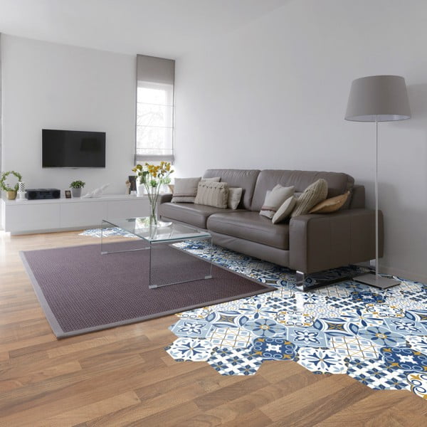Set od 10 podnih samoljepljivih naljepnica Ambiance Hexagons Jelilna, 20 x 18 cm-image-2