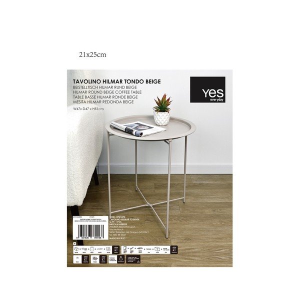 Metalni okrugao pomoćni stol ø 47 cm Hilmar – Yes Everyday-image-1