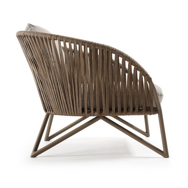 Svijetlo siva/smeđa metalna vrtna fotelja Branzie – Kave Home-image-4