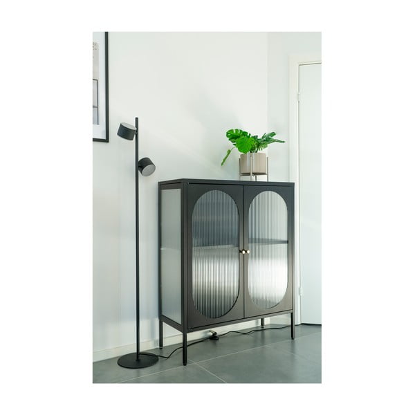 Crna metalna vitrina 90x110 cm Adelaide – House Nordic-image-4