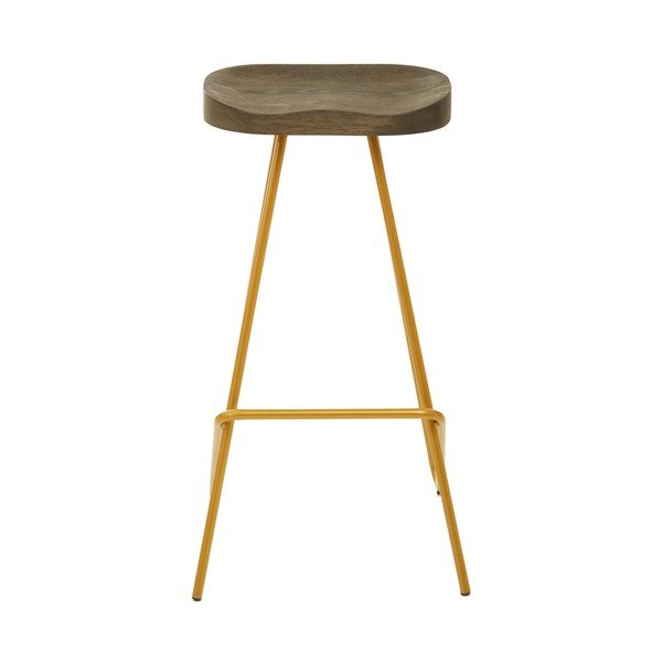Barska stolica od čvrstog brijesta u zlatnoj boji/u prirodnoj boji (visine sjedala 78 cm) District – Premier Housewares-image-2
