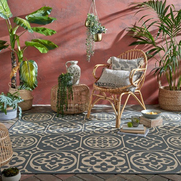 Sivi vanjski tepih Flair Rugs Tile, 120 x 170 cm-image-1