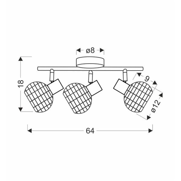 Crna/krem stropna svjetiljka s metalnim sjenilom/sa sjenilom od ratana ø 12 cm Tajga – Candellux Lighting-image-3