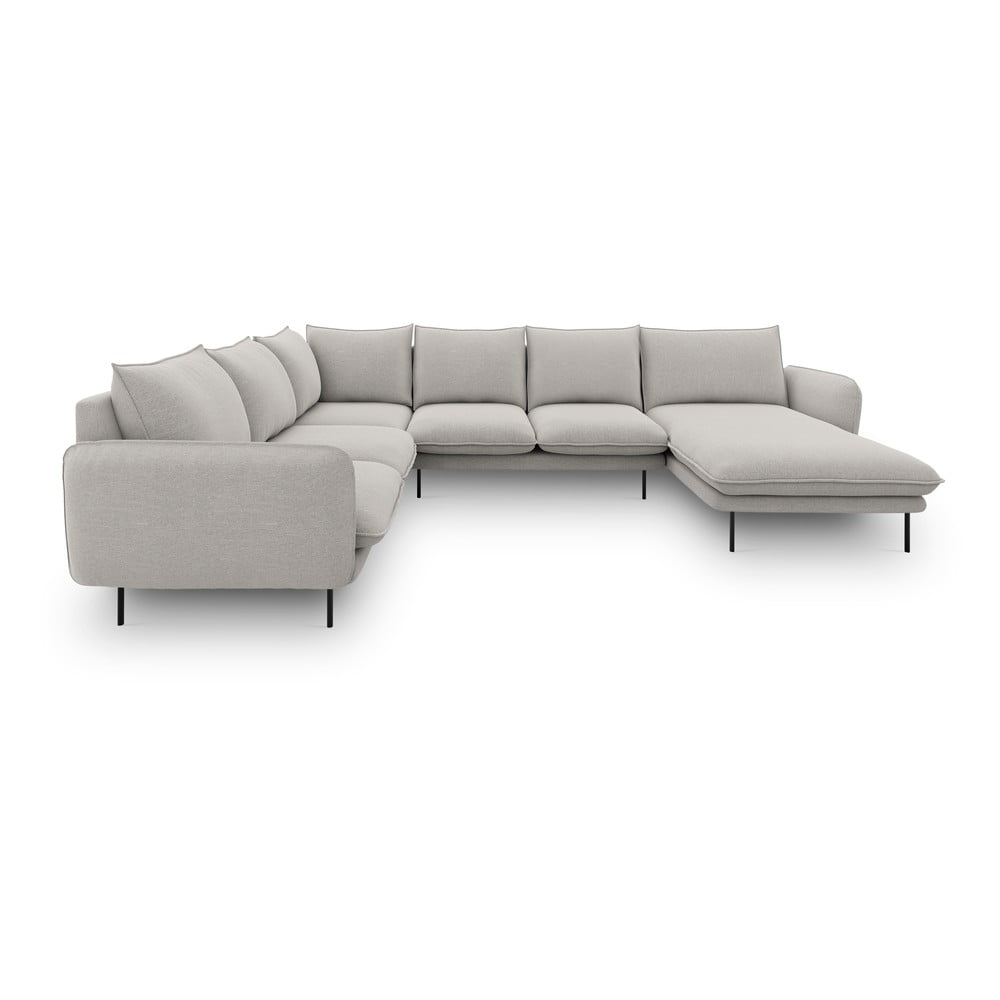 Svijetlosiva sofa u obliku slova U Cosmopolitan Design Vienna, lijevi kut